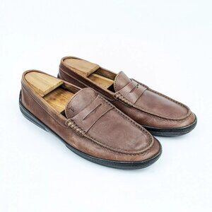 TODS Penny Loafer Mens Shoes Size 9 Driving Brown Leather